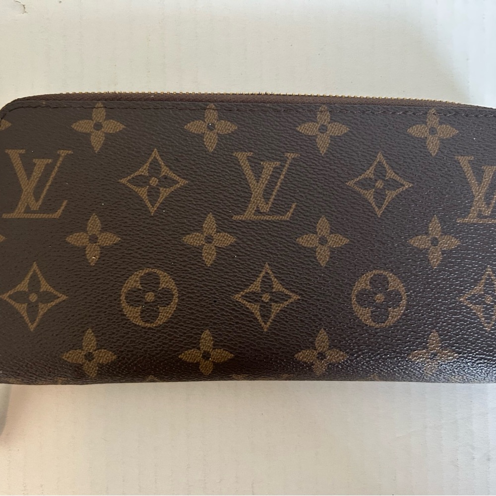 Louis Vuitton Monogram Zip Around Wallet in Brown and Gold